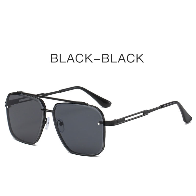 Vintage Pilot Sunglasses Men 2023 Fashion Gradient Driving Goggle New Punk Square Sun Glasses For Men Oculos De Sol Shades UV400